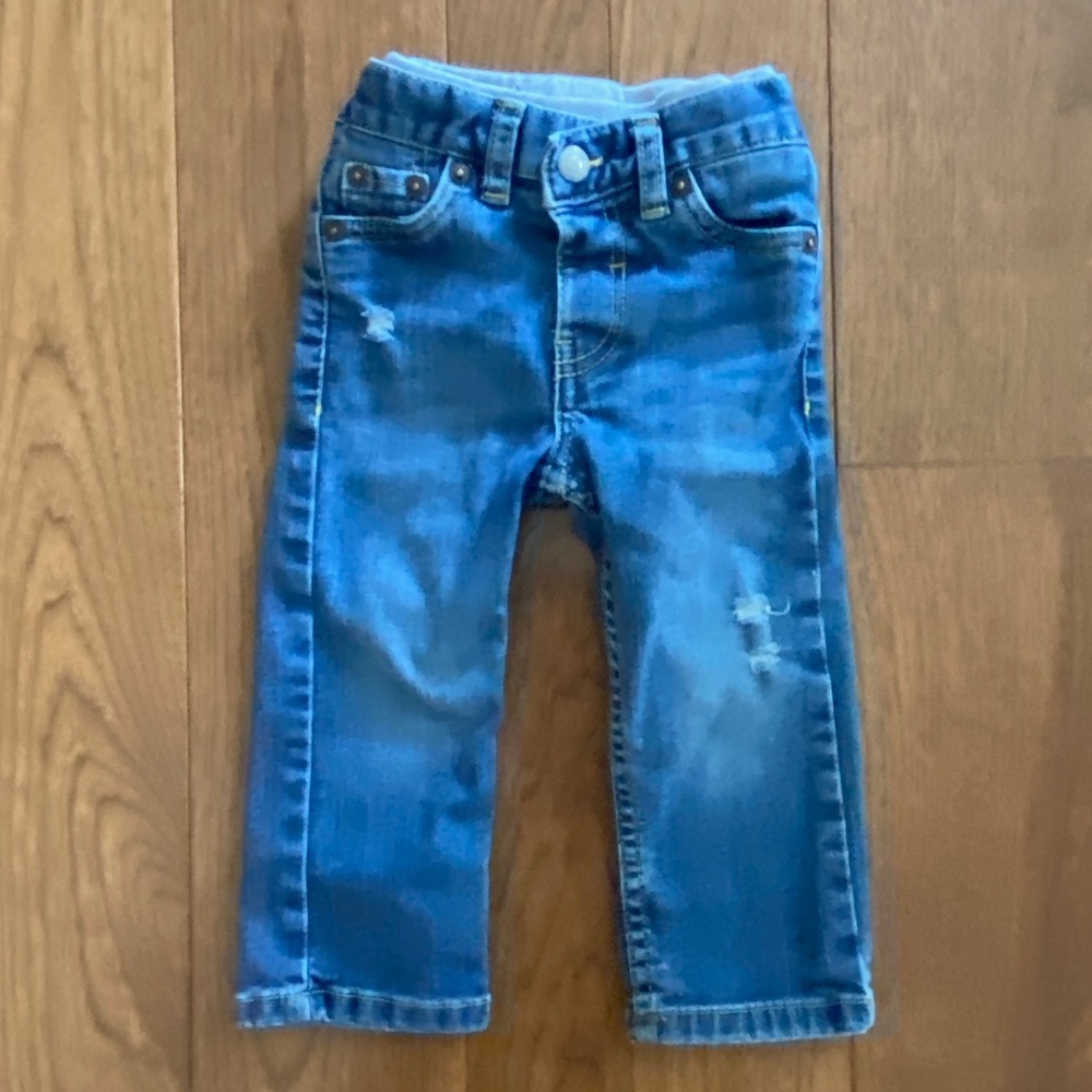 Levi's Boys Distressed Blue Denim Jeans (12 Months)